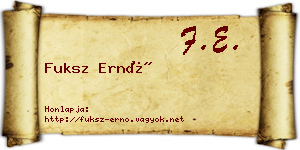 Fuksz Ernő névjegykártya