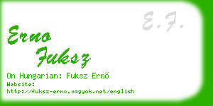 erno fuksz business card